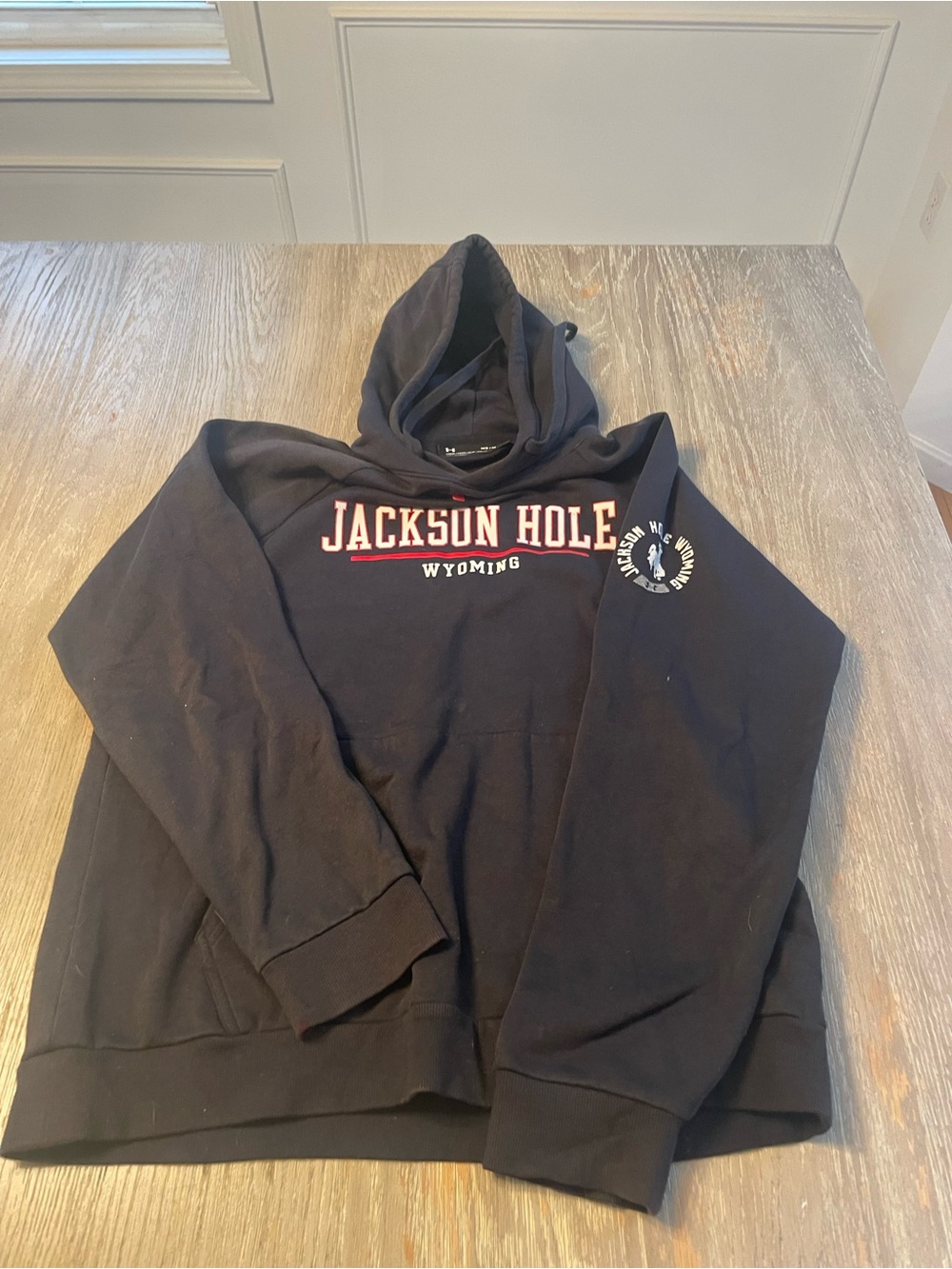 Jackson Hole Wyoming Black Hooded under Armor Sweatshirt